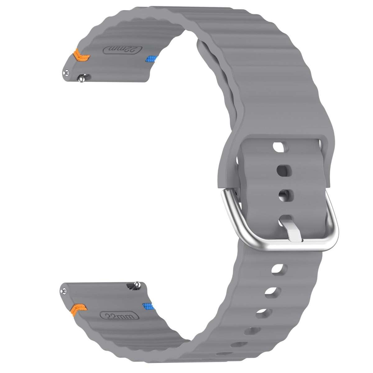 For Amazfit Active Wavy Grain Stitched 20mm Silicone Watch Band(Space Gray)