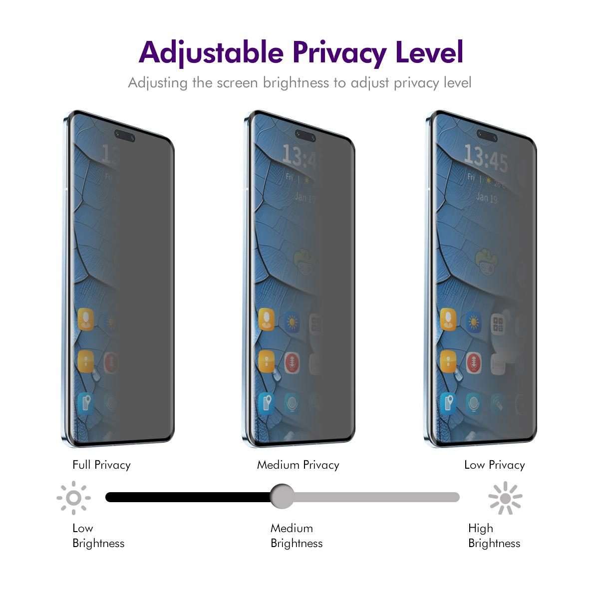 For Honor 200 Pro / 300 Pro ENKAY Hat-Prince Easy Install Heat Bending Privacy Screen Tempered Gla