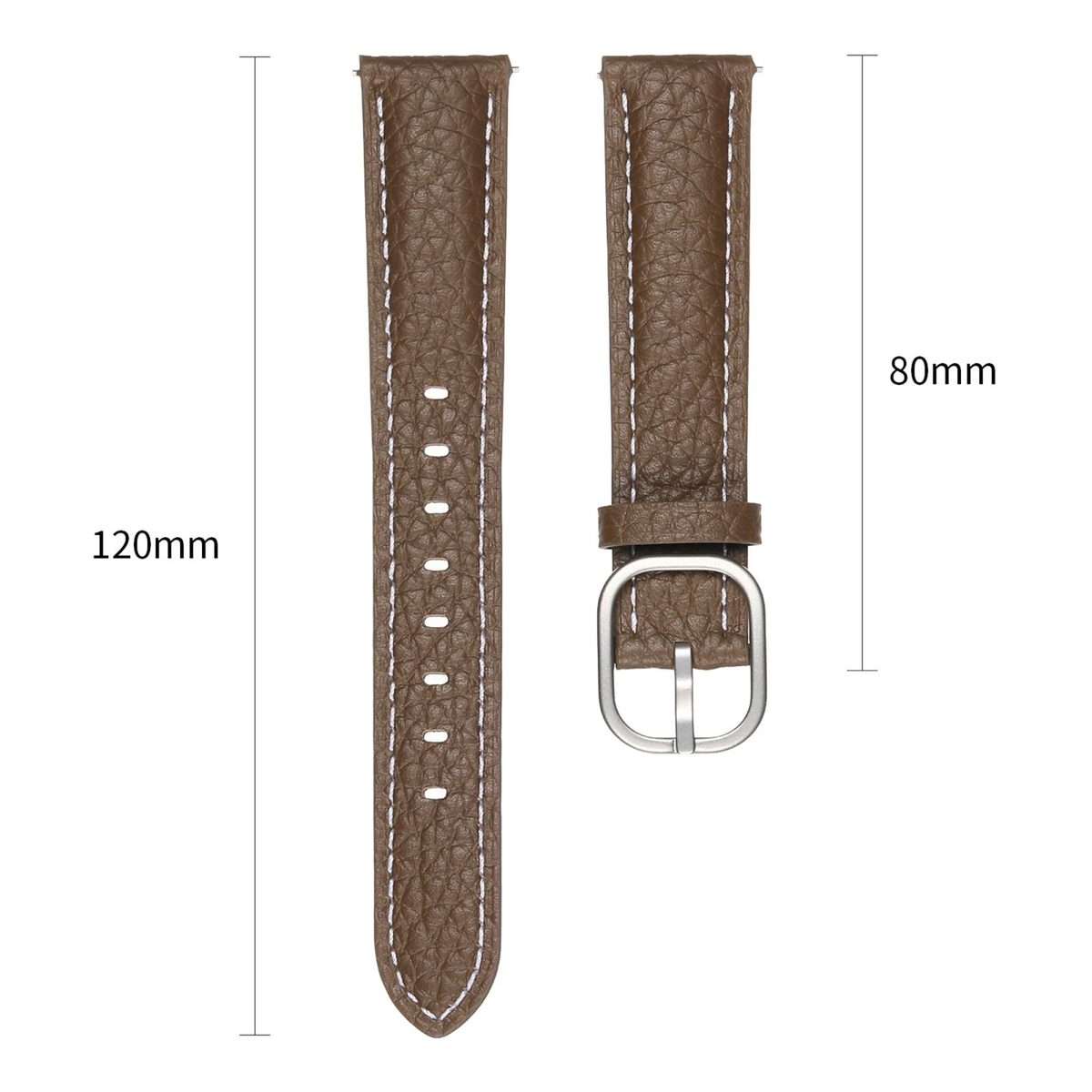 18mm Litchi Texture Square Buckle Genuine Leather Watch Band(Black)