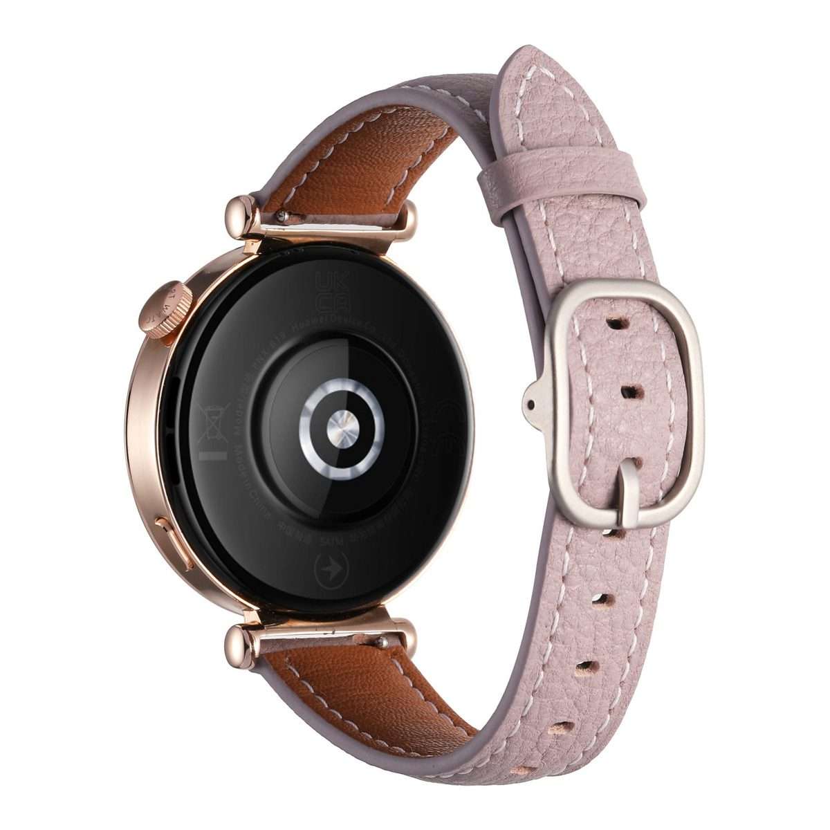18mm Litchi Texture Square Buckle Genuine Leather Watch Band(Purple)