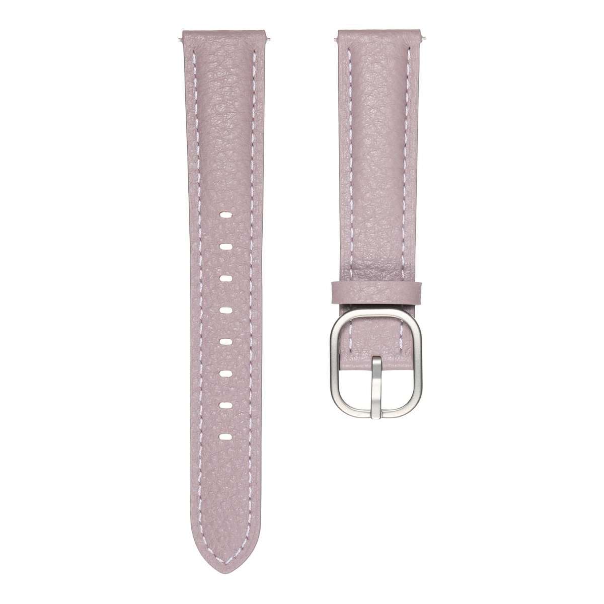 18mm Litchi Texture Square Buckle Genuine Leather Watch Band(Purple)