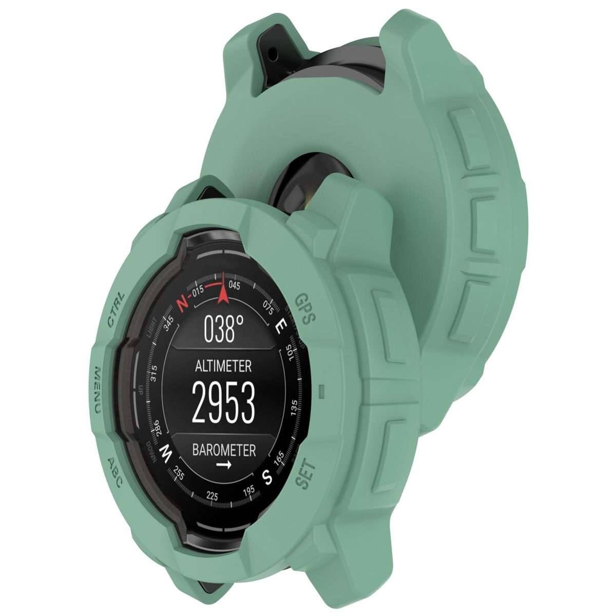 For Garmin Instinct 3 AMOLED / Solar 50mm Silicone Watch Protective Case(Forest Green)