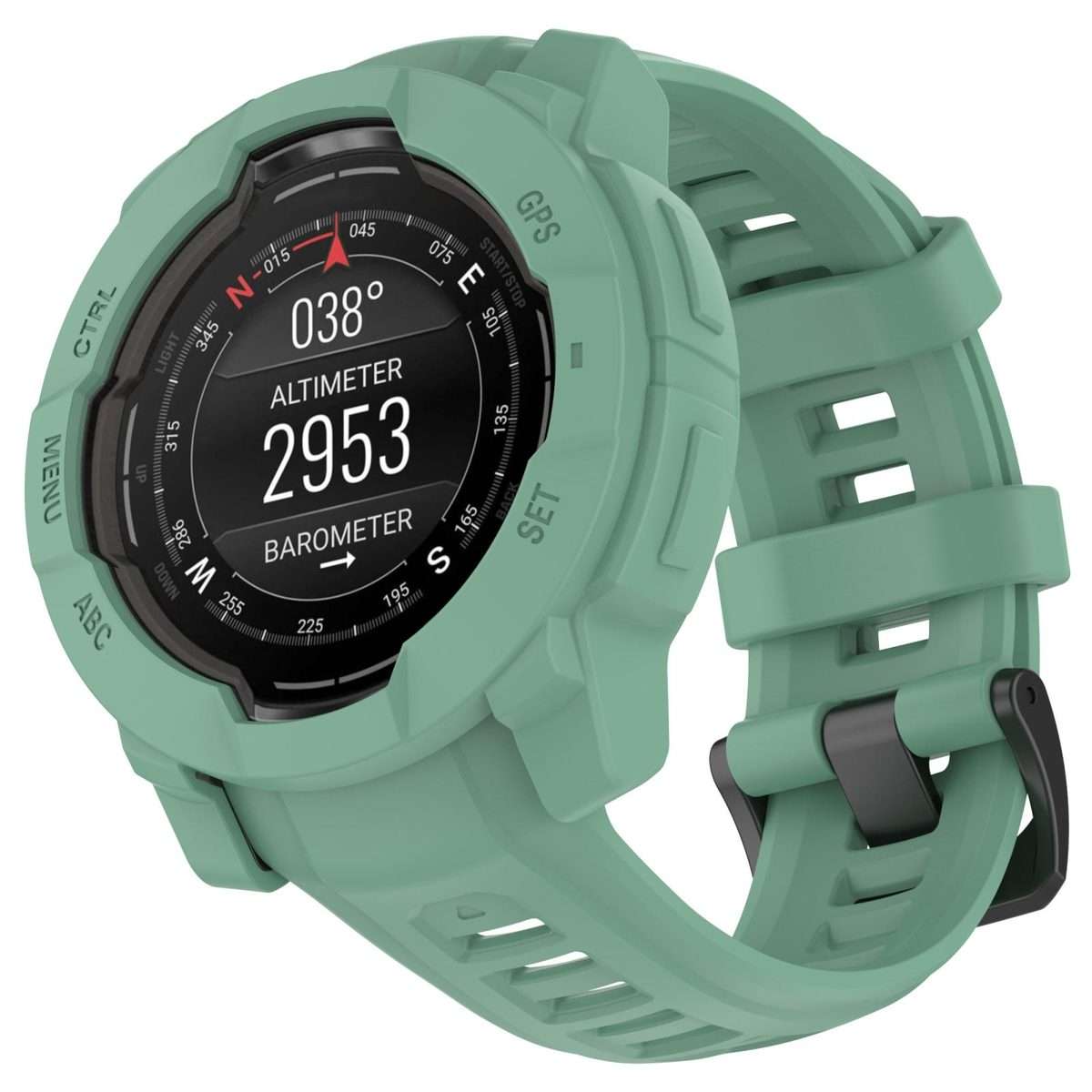 For Garmin Instinct 3 AMOLED / Solar 50mm Silicone Watch Protective Case(Forest Green)