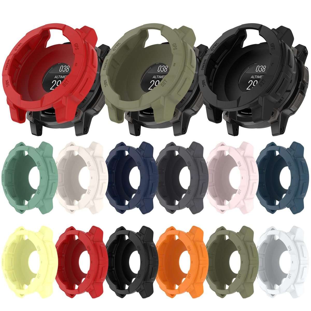 For Garmin Instinct 3 AMOLED / Solar 50mm Silicone Watch Protective Case(Forest Green)
