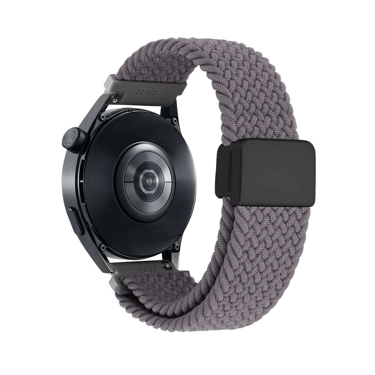 22mm Magnetic Buckle Nylon Braided Watch Band(Gray)