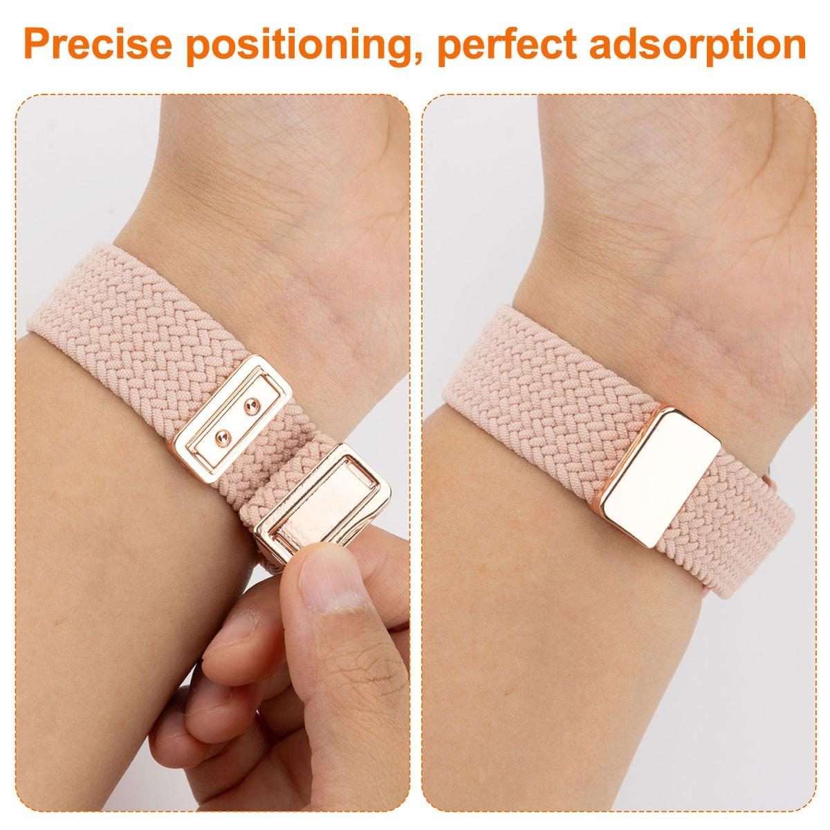 22mm Magnetic Buckle Nylon Braided Watch Band(Gray)