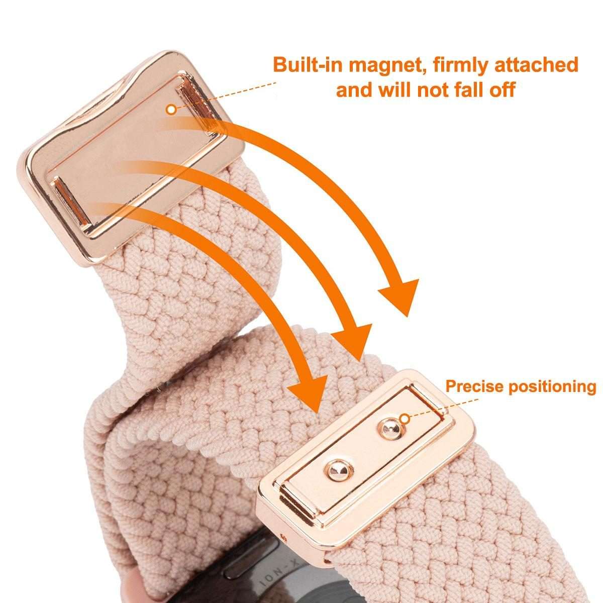 22mm Magnetic Buckle Nylon Braided Watch Band(Gray)