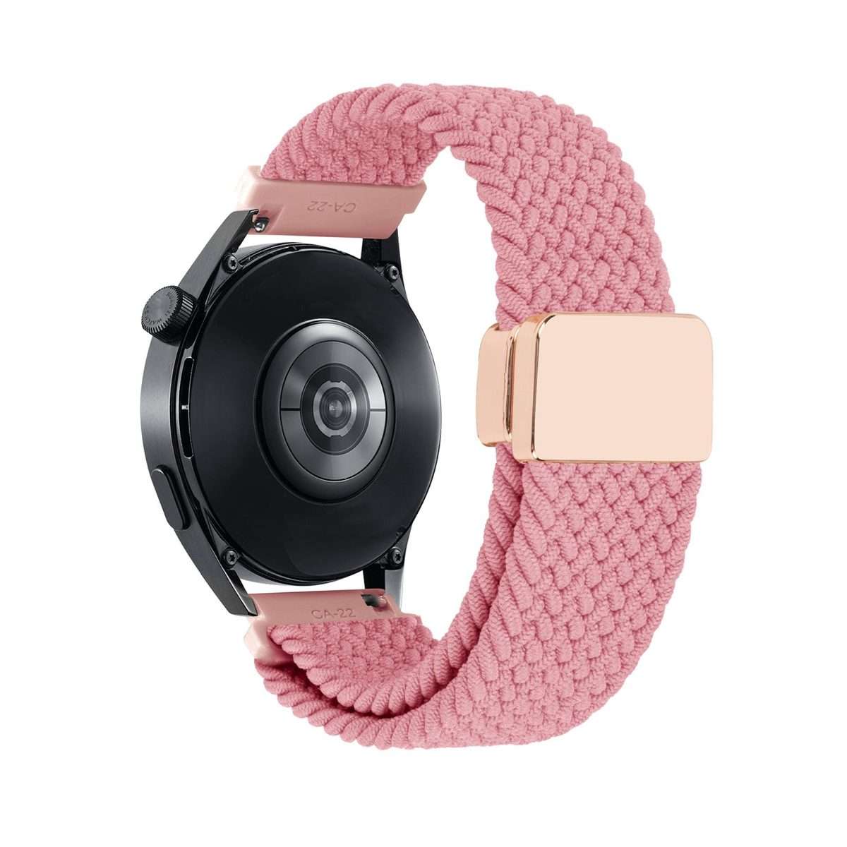 22mm Magnetic Buckle Nylon Braided Watch Band(Pink)