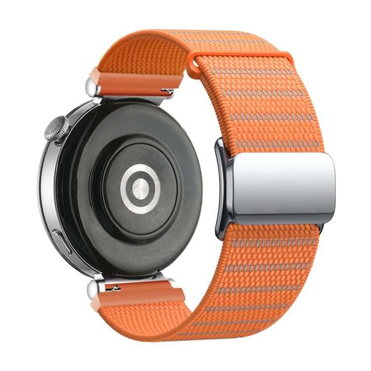 18mm Magnetic Buckle Reflective Nylon Watch Band(Reflective Orange)