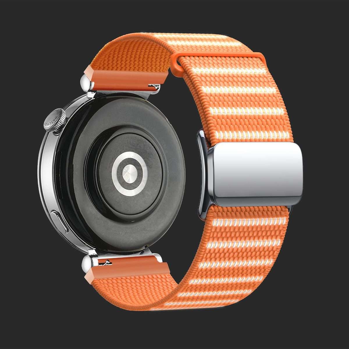 18mm Magnetic Buckle Reflective Nylon Watch Band(Reflective Orange)