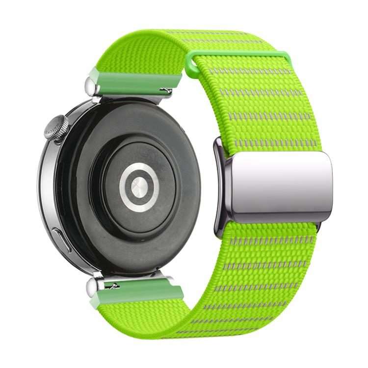 18mm Magnetic Buckle Reflective Nylon Watch Band(Reflective Green)