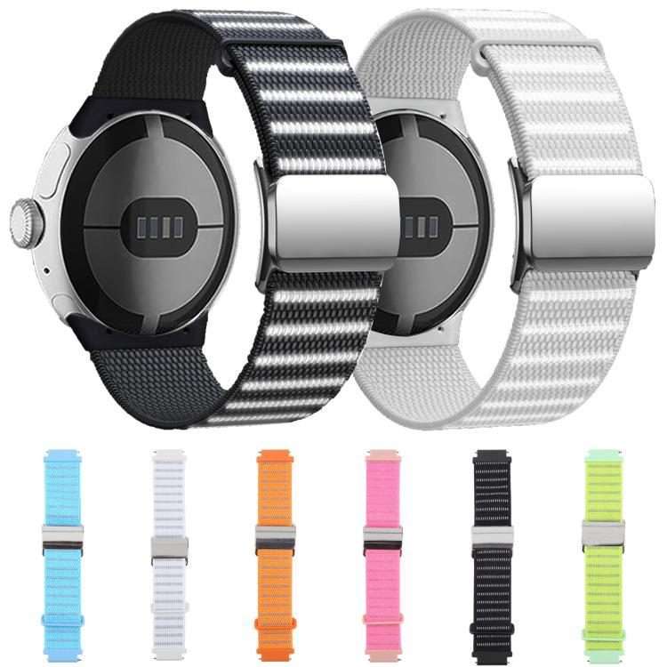 18mm Magnetic Buckle Reflective Nylon Watch Band(Reflective Blue)