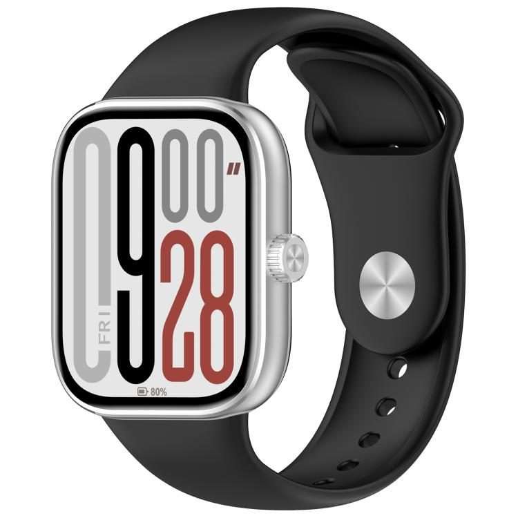 For Redmi Watch 6 / 5 / Xiaomi Band 9 Pro Reverse Buckle Solid Color Silicone Watch Band(Black)
