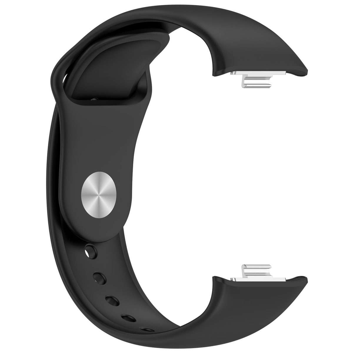 For Redmi Watch 6 / 5 / Xiaomi Band 9 Pro Reverse Buckle Solid Color Silicone Watch Band(Black)