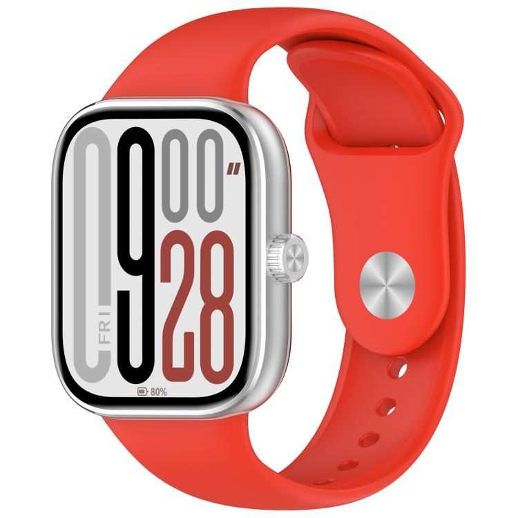 For Redmi Watch 6 / 5 / Xiaomi Band 9 Pro Reverse Buckle Solid Color Silicone Watch Band(Red)