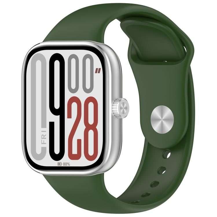 For Redmi Watch 6 / 5 / Xiaomi Band 9 Pro Reverse Buckle Solid Color Silicone Wat ... (Army Green)