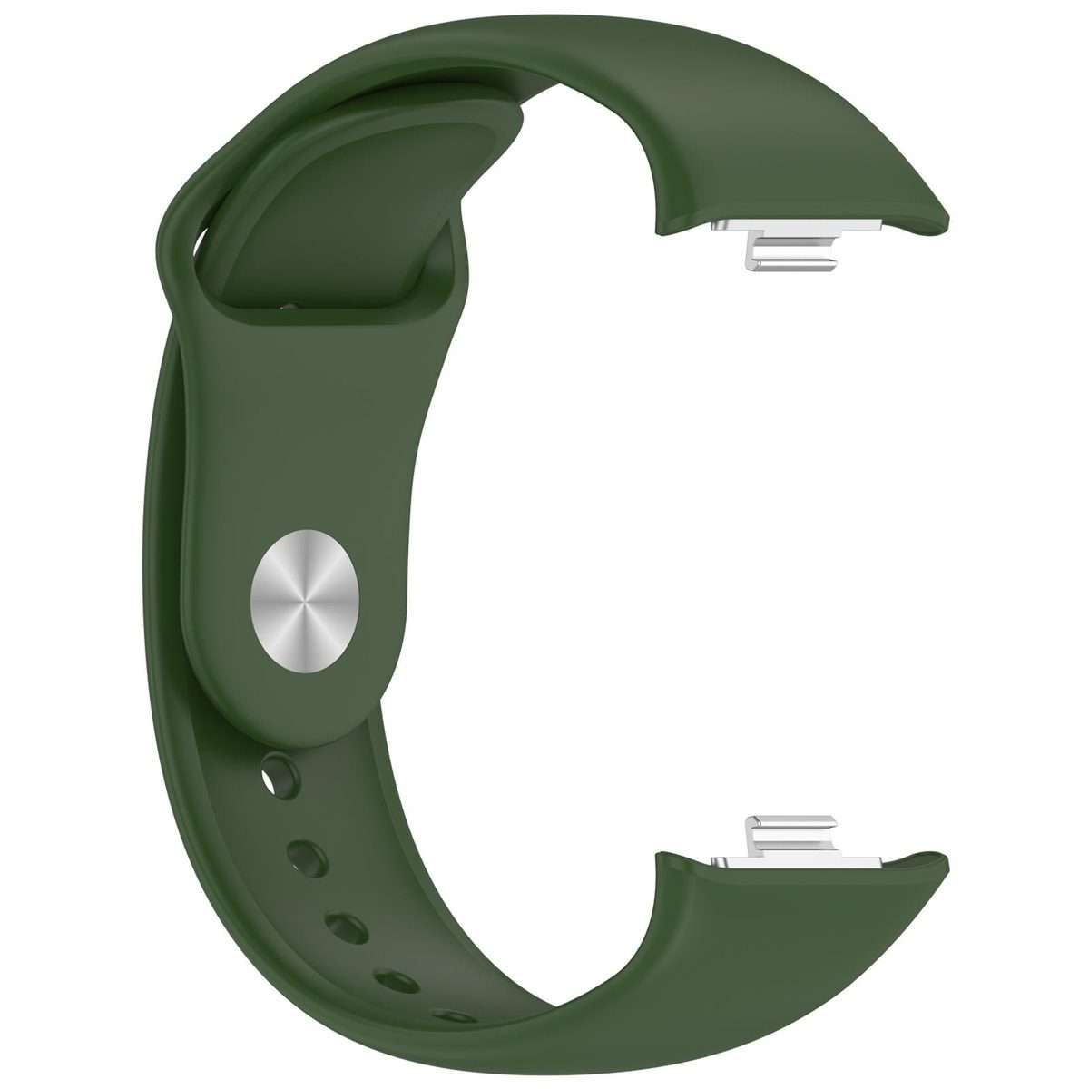 For Redmi Watch 6 / 5 / Xiaomi Band 9 Pro Reverse Buckle Solid Color Silicone Wat ... (Army Green)