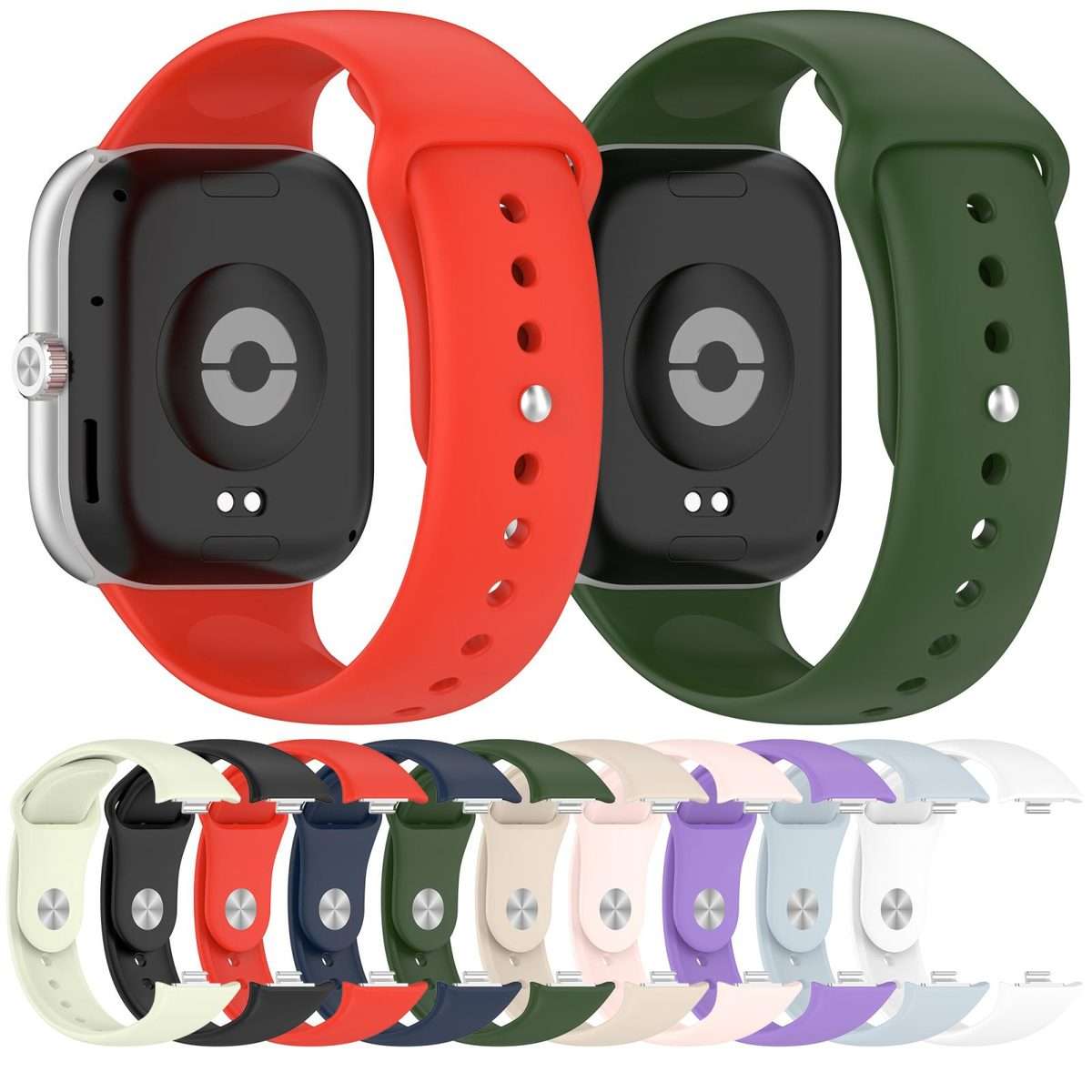 For Redmi Watch 6 / 5 / Xiaomi Band 9 Pro Reverse Buckle Solid Color Silicone ... (Midnight Blue)