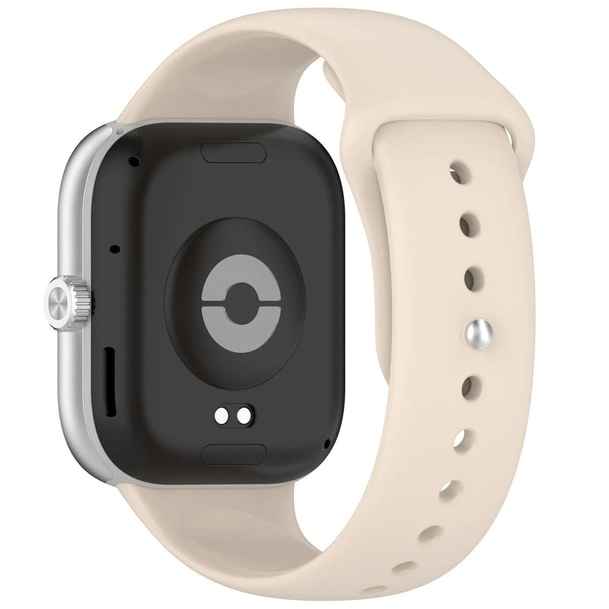 For Redmi Watch 6 / 5 / Xiaomi Band 9 Pro Reverse Buckle Solid Color Silicone Wa ... (Ivory White)