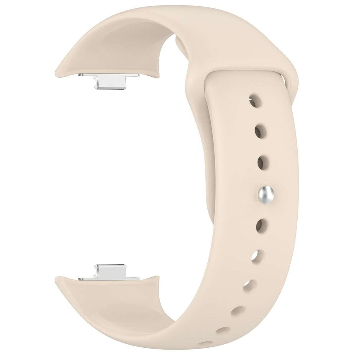 For Redmi Watch 6 / 5 / Xiaomi Band 9 Pro Reverse Buckle Solid Color Silicone Wa ... (Ivory White)
