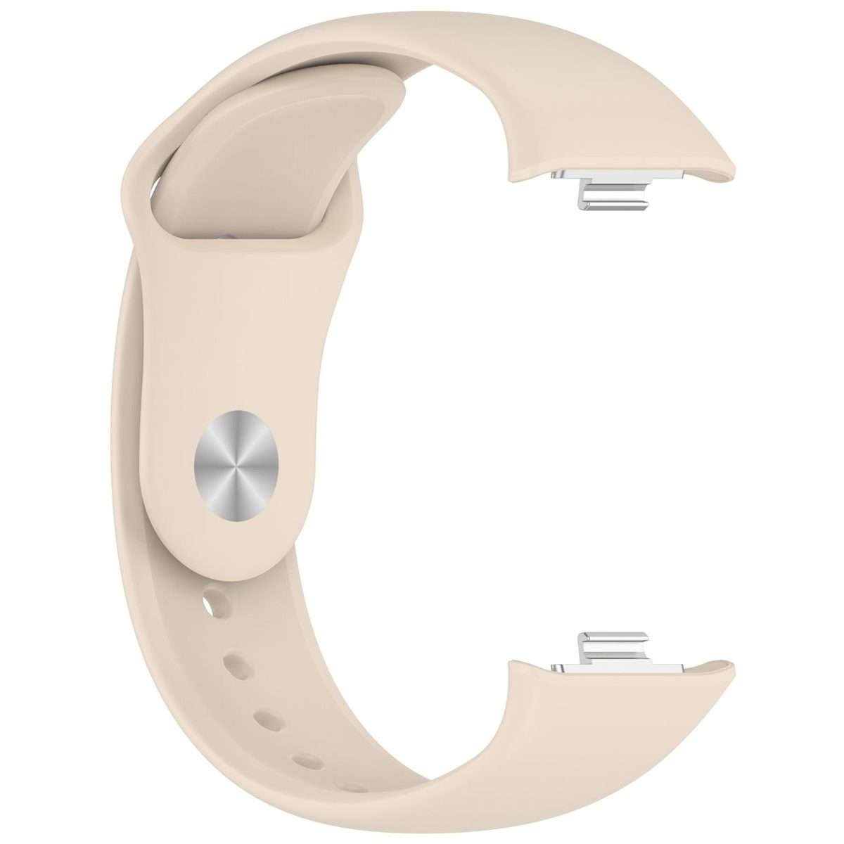 For Redmi Watch 6 / 5 / Xiaomi Band 9 Pro Reverse Buckle Solid Color Silicone Wa ... (Ivory White)
