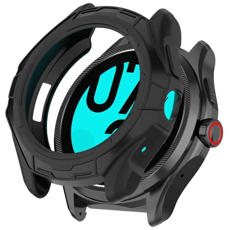 For Ticwatch Pro 5 Enduro Armored TPU Half Coverage Hollow Watch Protective Case(Black)