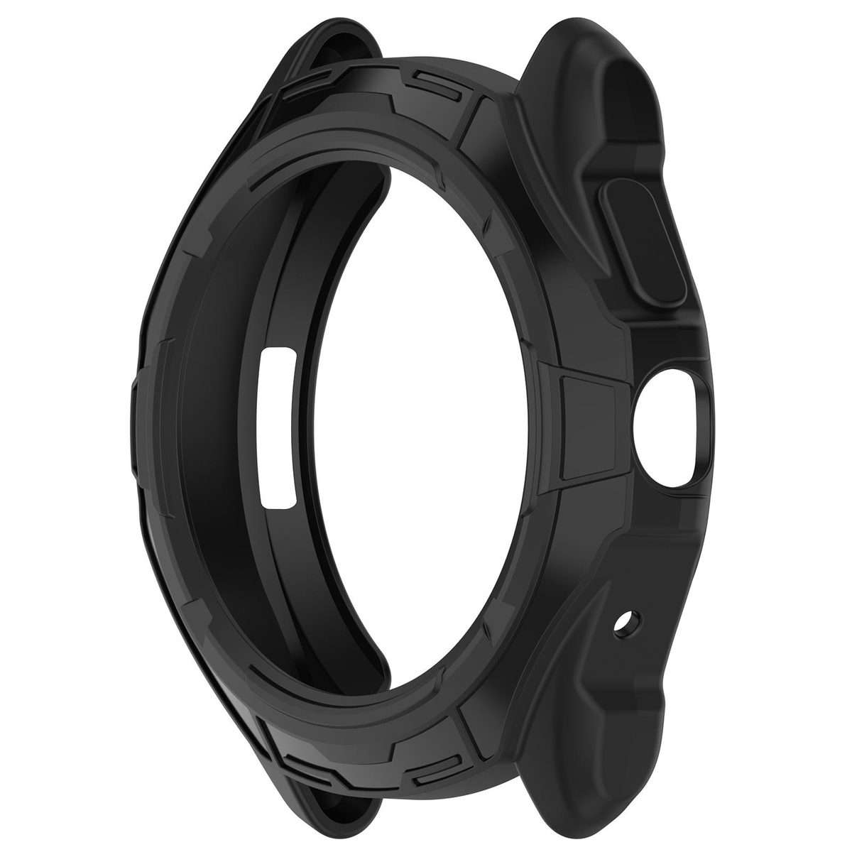 For Ticwatch Pro 5 Enduro Armored TPU Half Coverage Hollow Watch Protective Case(Black)