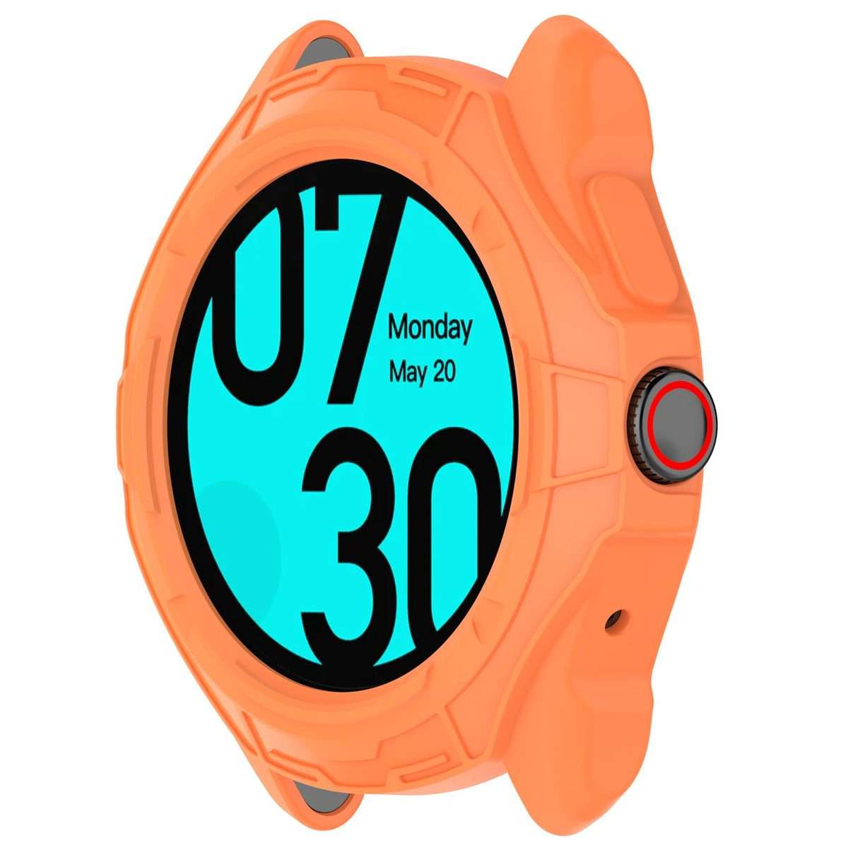For Ticwatch Pro 5 Enduro Armored TPU Half Coverage Hollow Watch Protective Case(Orange)