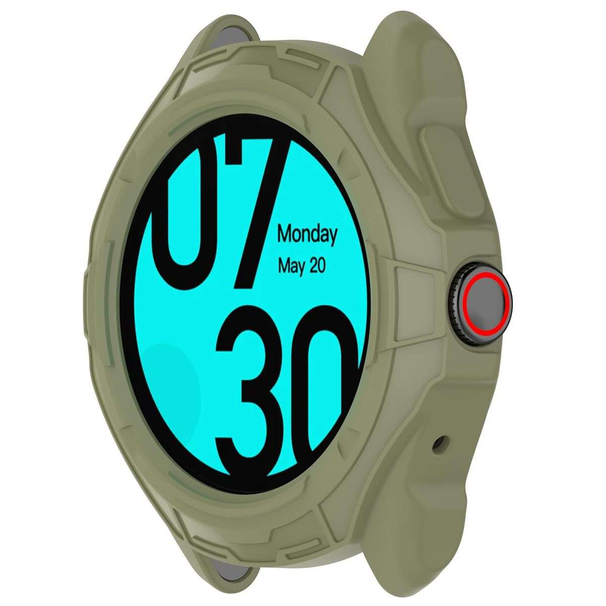 For Ticwatch Pro 5 Enduro Armored TPU Half Coverage Hollow Watch Protective Case(Green)