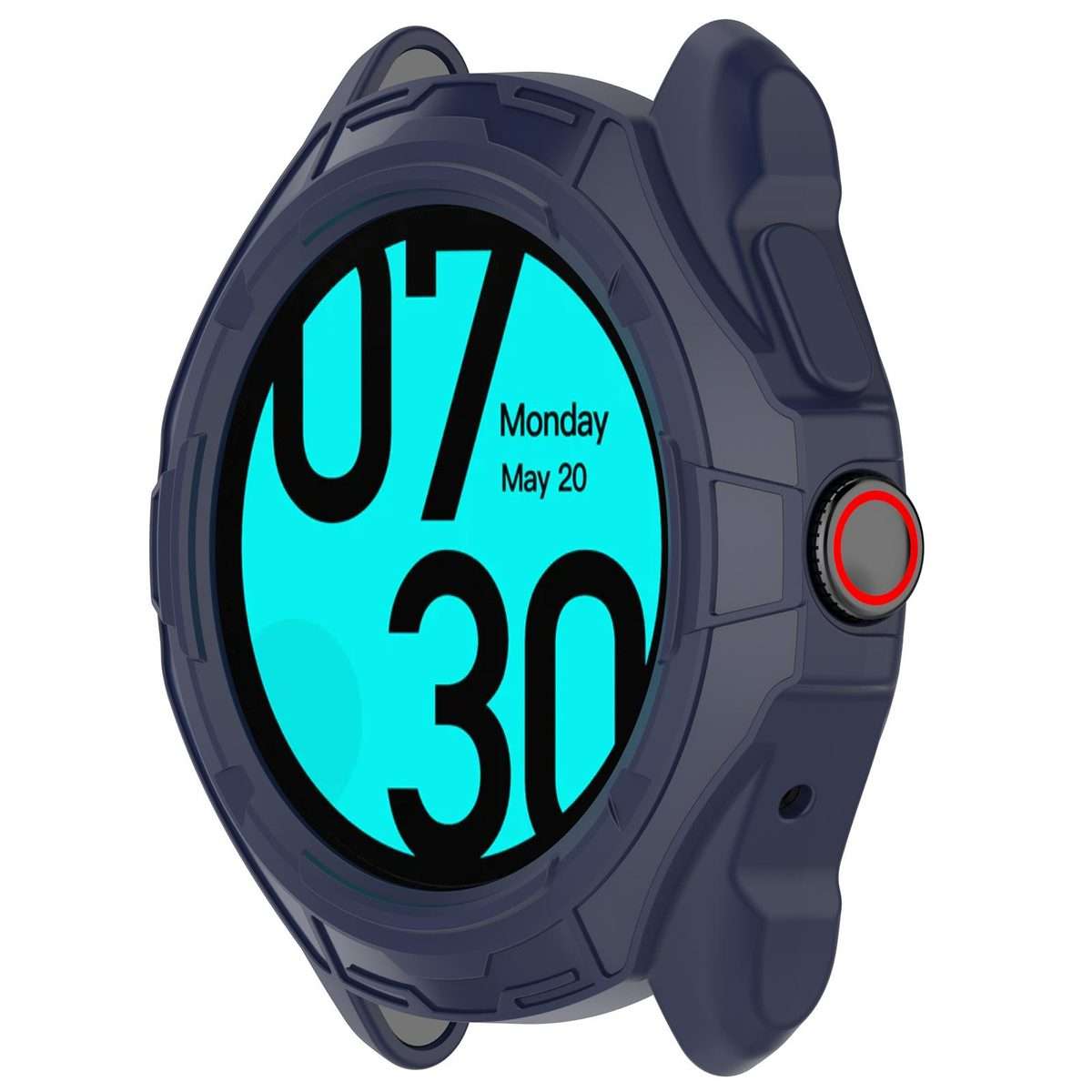 For Ticwatch Pro 5 Enduro Armored TPU Half Coverage Hollow Watch Protective Case(Blue)