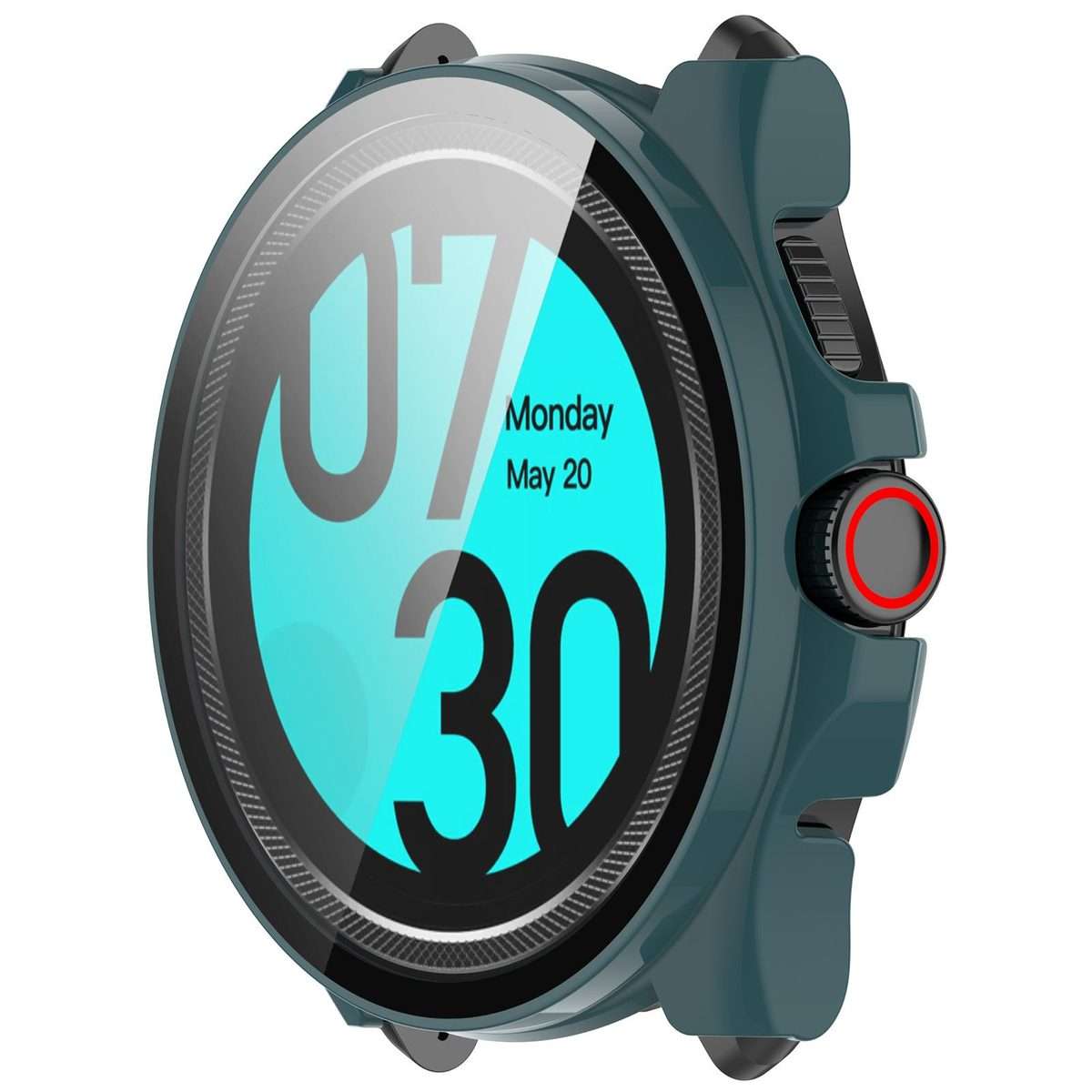 For Ticwatch Pro 5 Enduro Tempered Film Integrated PC Watch Protective Case(Pine Green)