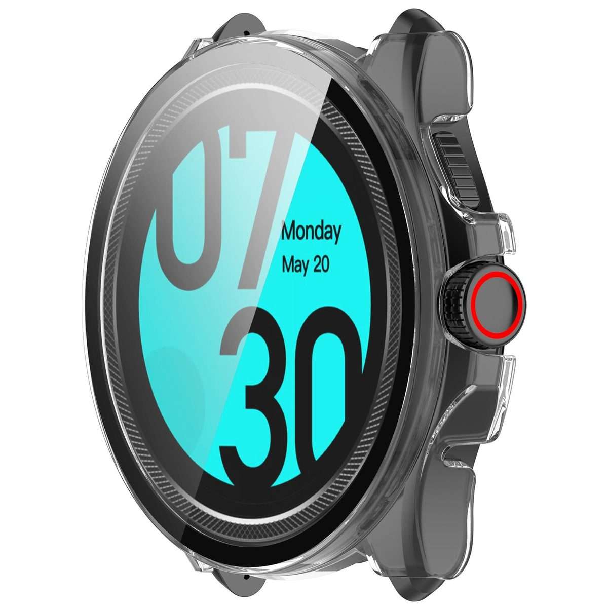 For Ticwatch Pro 5 Enduro Tempered Film Integrated PC Watch Protective Case(Transparent Color)