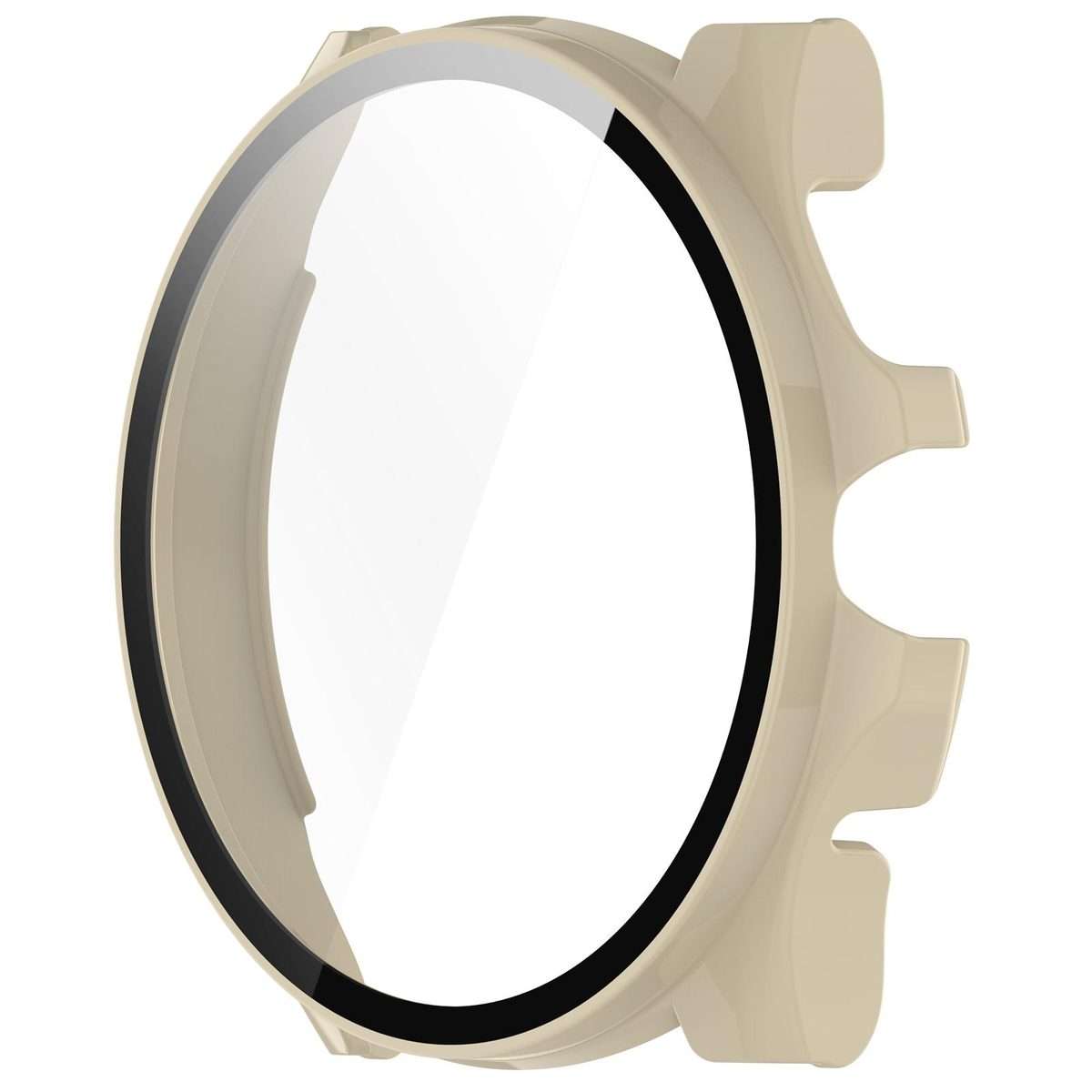 For Ticwatch Pro 5 Enduro Tempered Film Integrated PC Watch Protective Case(Ivory White)