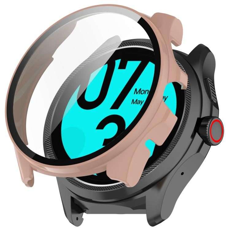 For Ticwatch Pro 5 Enduro Tempered Film Integrated PC Watch Protective Case(Cherry Pink)