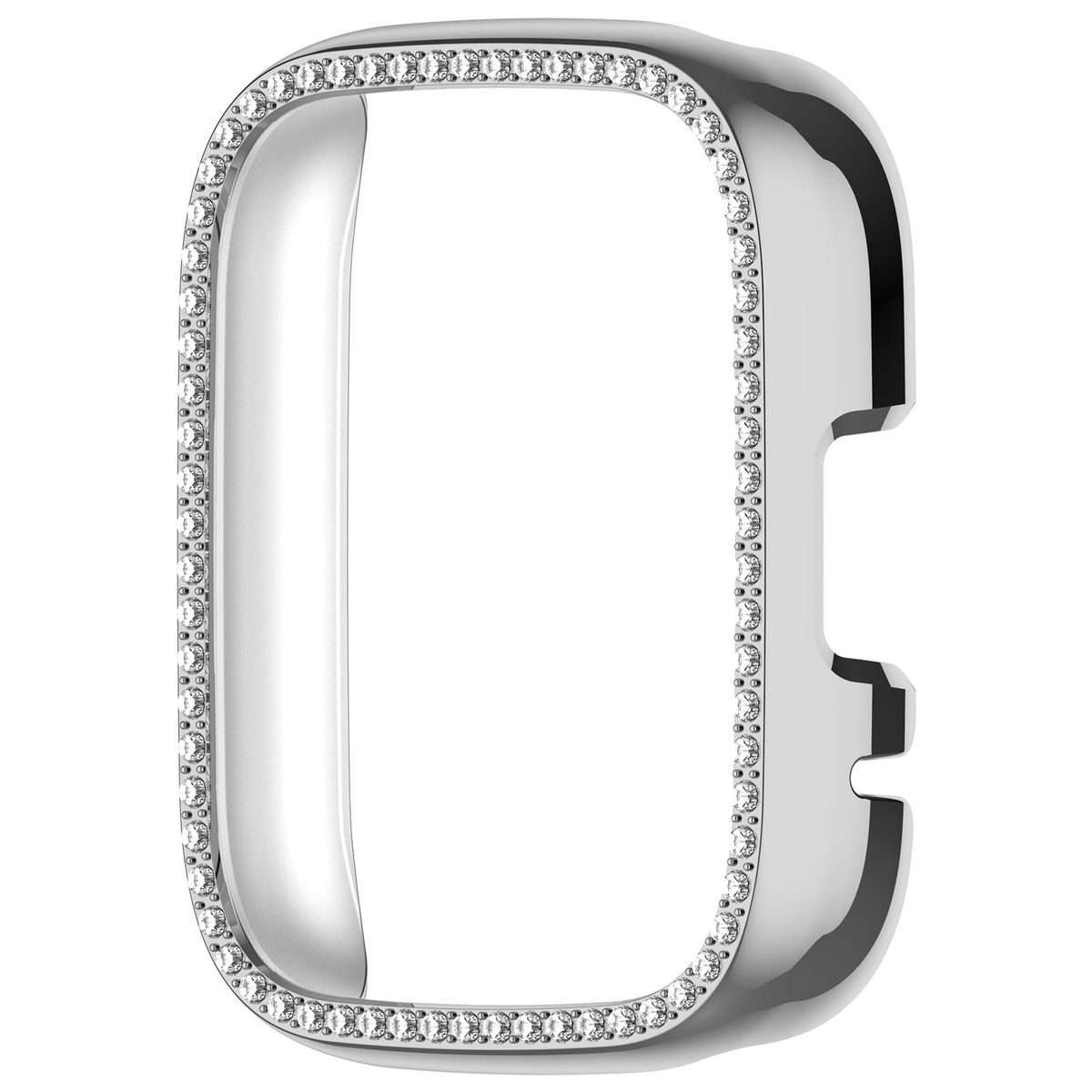 For Redmi Watch 3 / Watch 3 Lite Single Row Diamond Half Coverage Hollow PC Watch Pro ... (Silver)