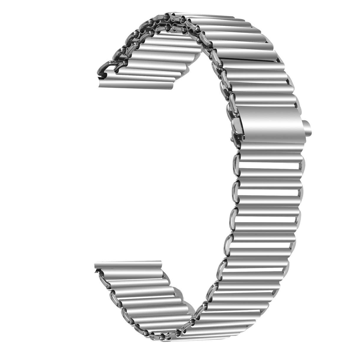 18mm Loop Slingshot Buckle Stainless Steel Watch Band(Silver)