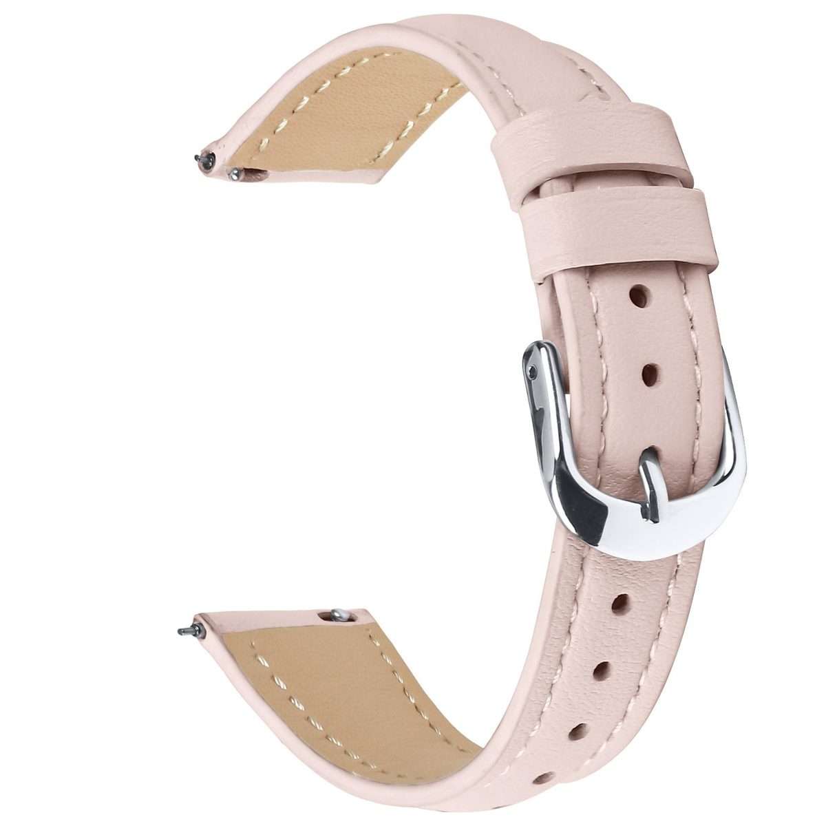 18mm Slim Genuine Leather Watch Band(Pink)