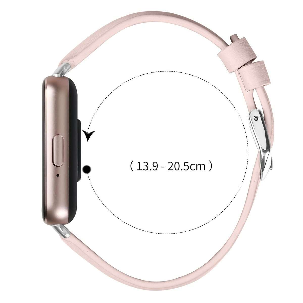 18mm Slim Genuine Leather Watch Band(Pink)