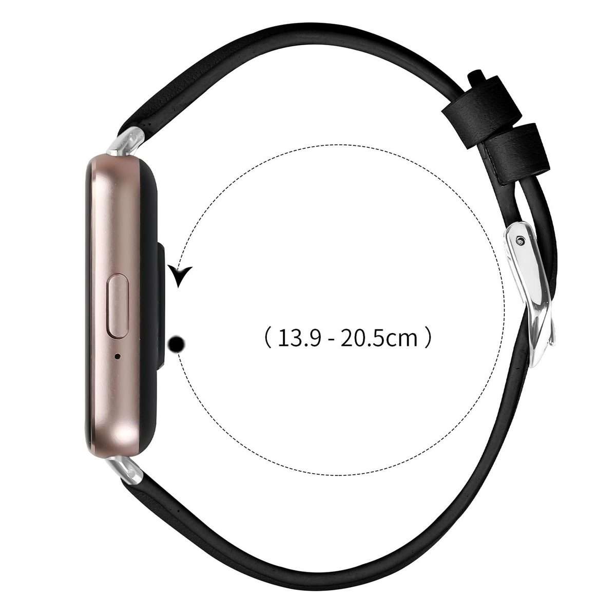 18mm Slim Genuine Leather Watch Band(Black)