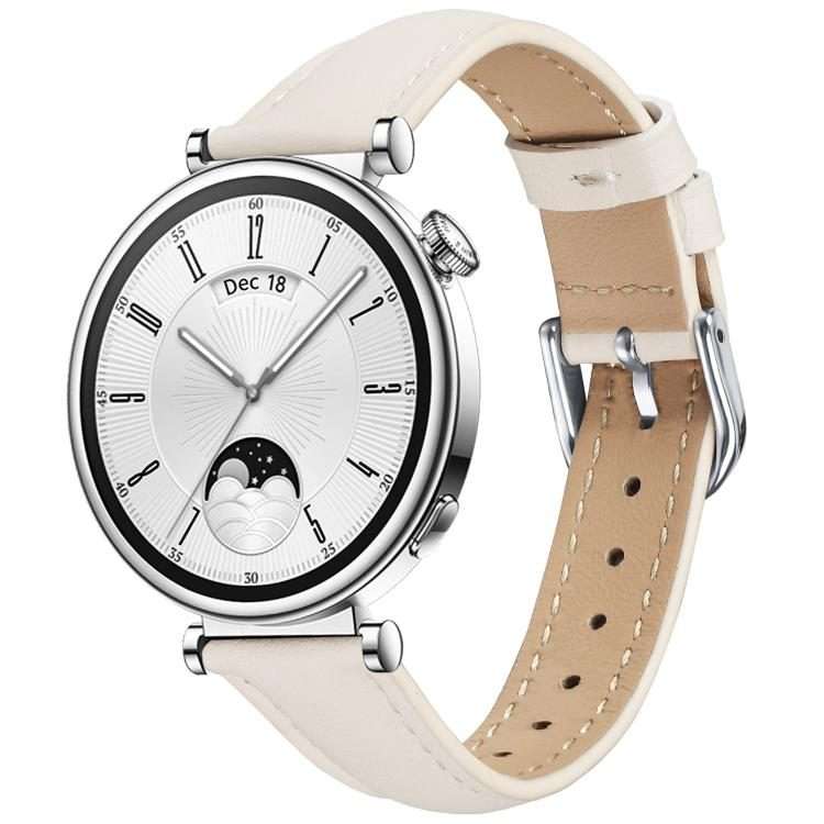 18mm Slim Genuine Leather Watch Band(Apricot)