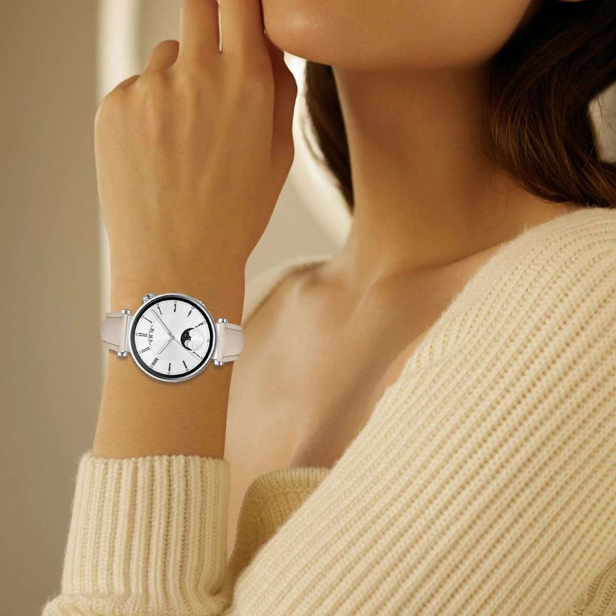 18mm Slim Genuine Leather Watch Band(Apricot)