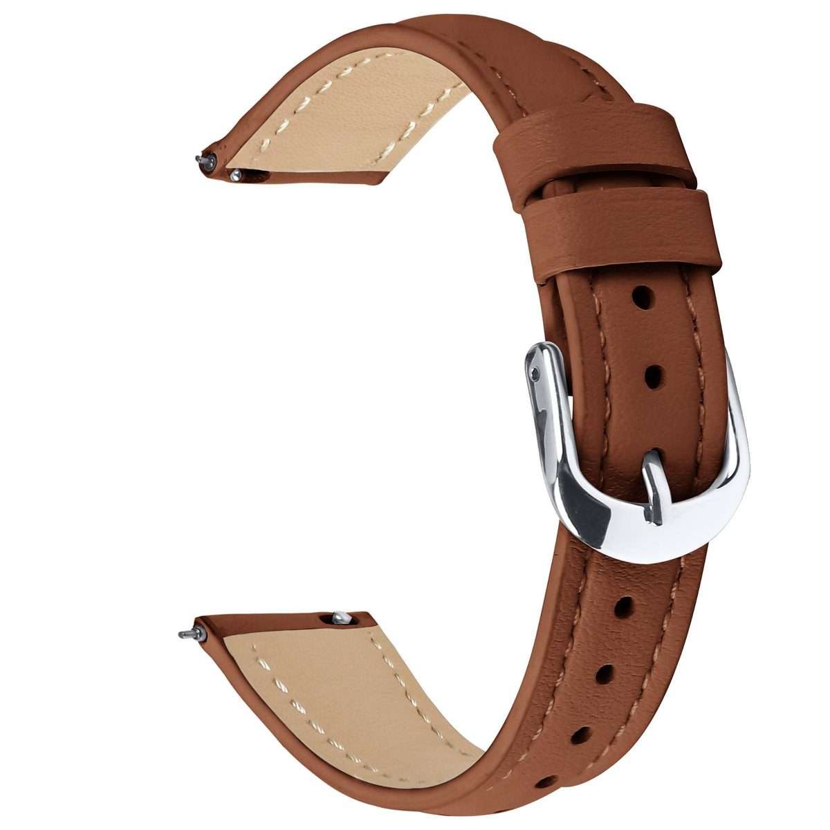 18mm Slim Genuine Leather Watch Band(Brown)