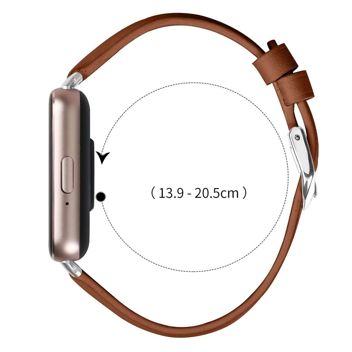 18mm Slim Genuine Leather Watch Band(Brown)