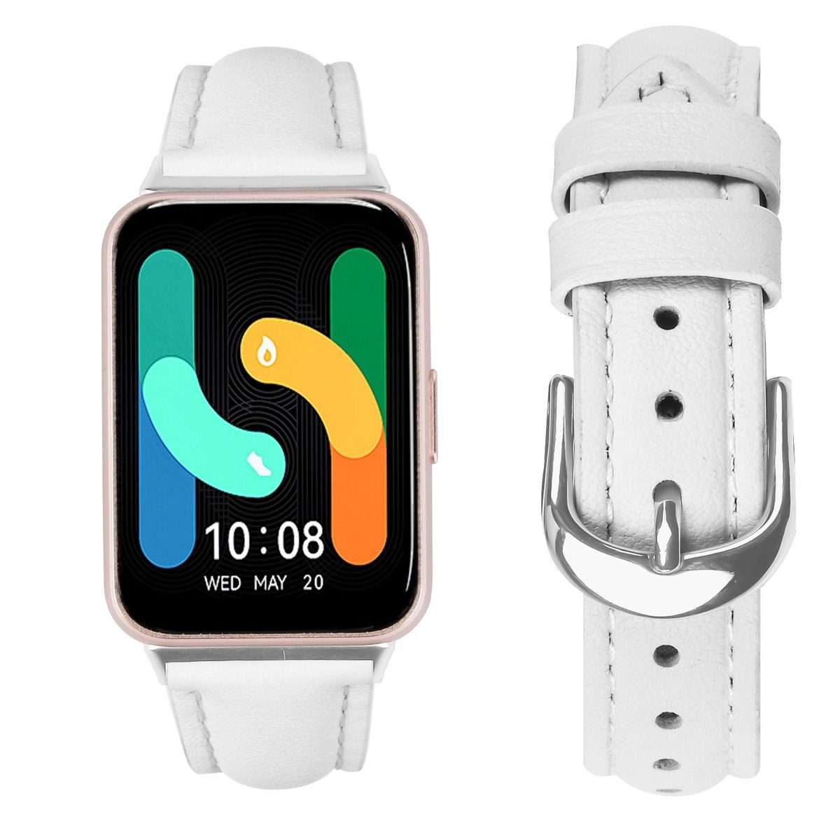 For Samsung Galaxy Fit3 Slim Genuine Leather Watch Band(White)