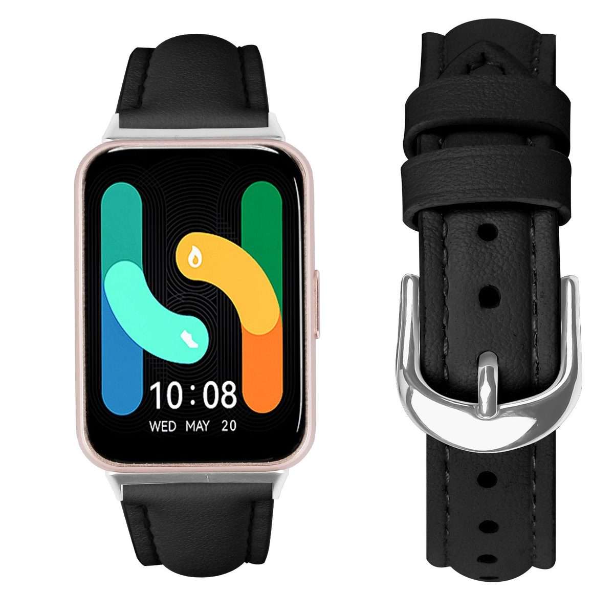 For Samsung Galaxy Fit3 Slim Genuine Leather Watch Band(Black)