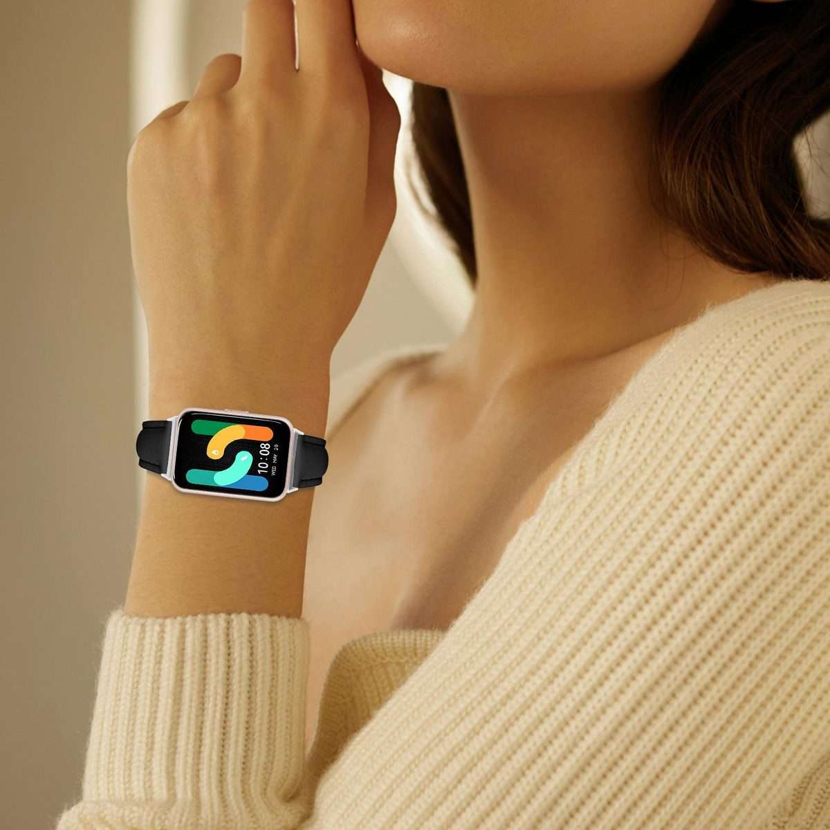 For Samsung Galaxy Fit3 Slim Genuine Leather Watch Band(Black)