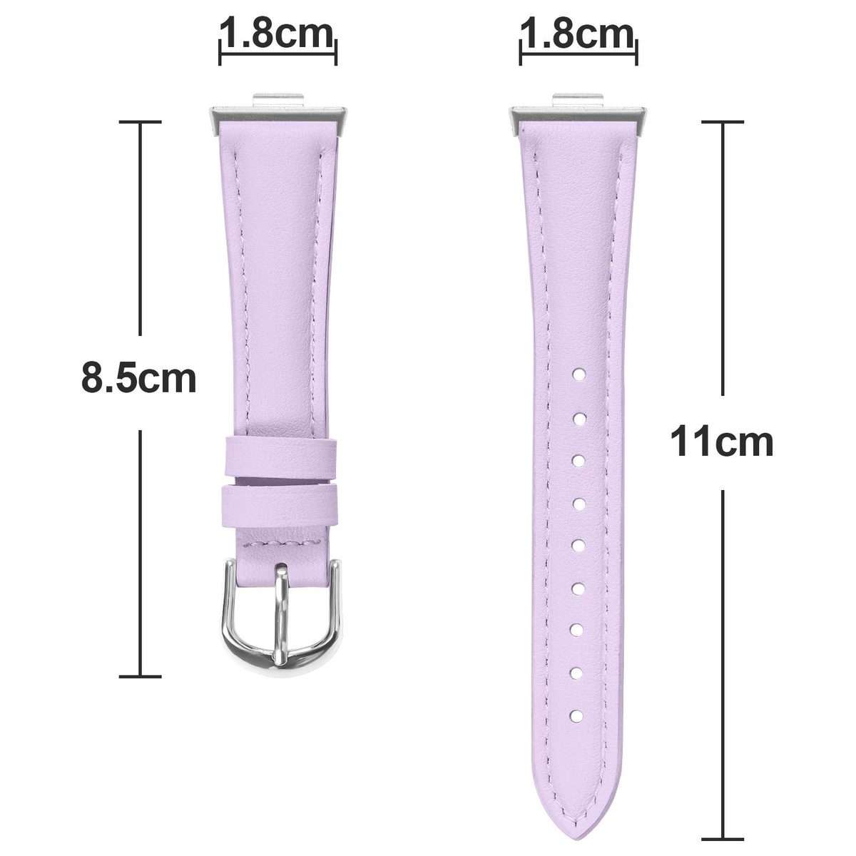 For Samsung Galaxy Fit3 Slim Genuine Leather Watch Band(Light Purple)
