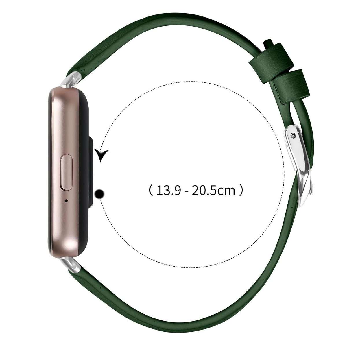 For Samsung Galaxy Fit3 Slim Genuine Leather Watch Band(Pine Green)