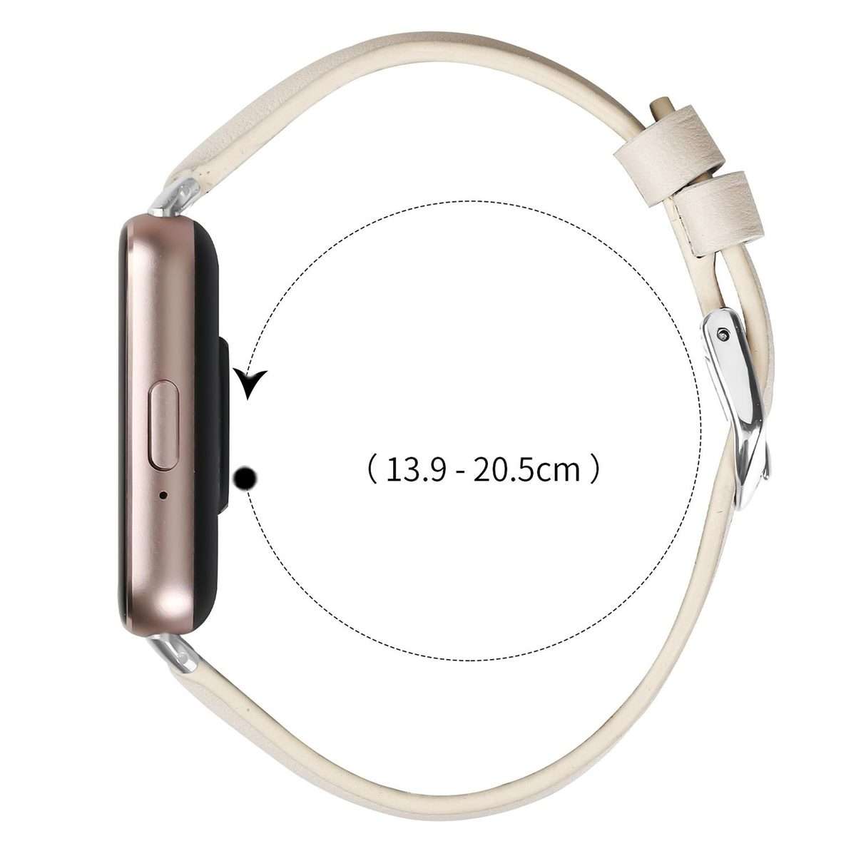 For Samsung Galaxy Fit3 Slim Genuine Leather Watch Band(Apricot)