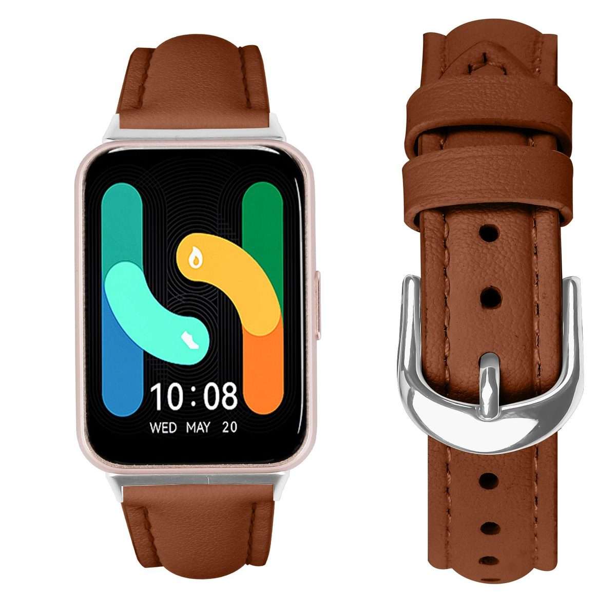For Samsung Galaxy Fit3 Slim Genuine Leather Watch Band(Brown)
